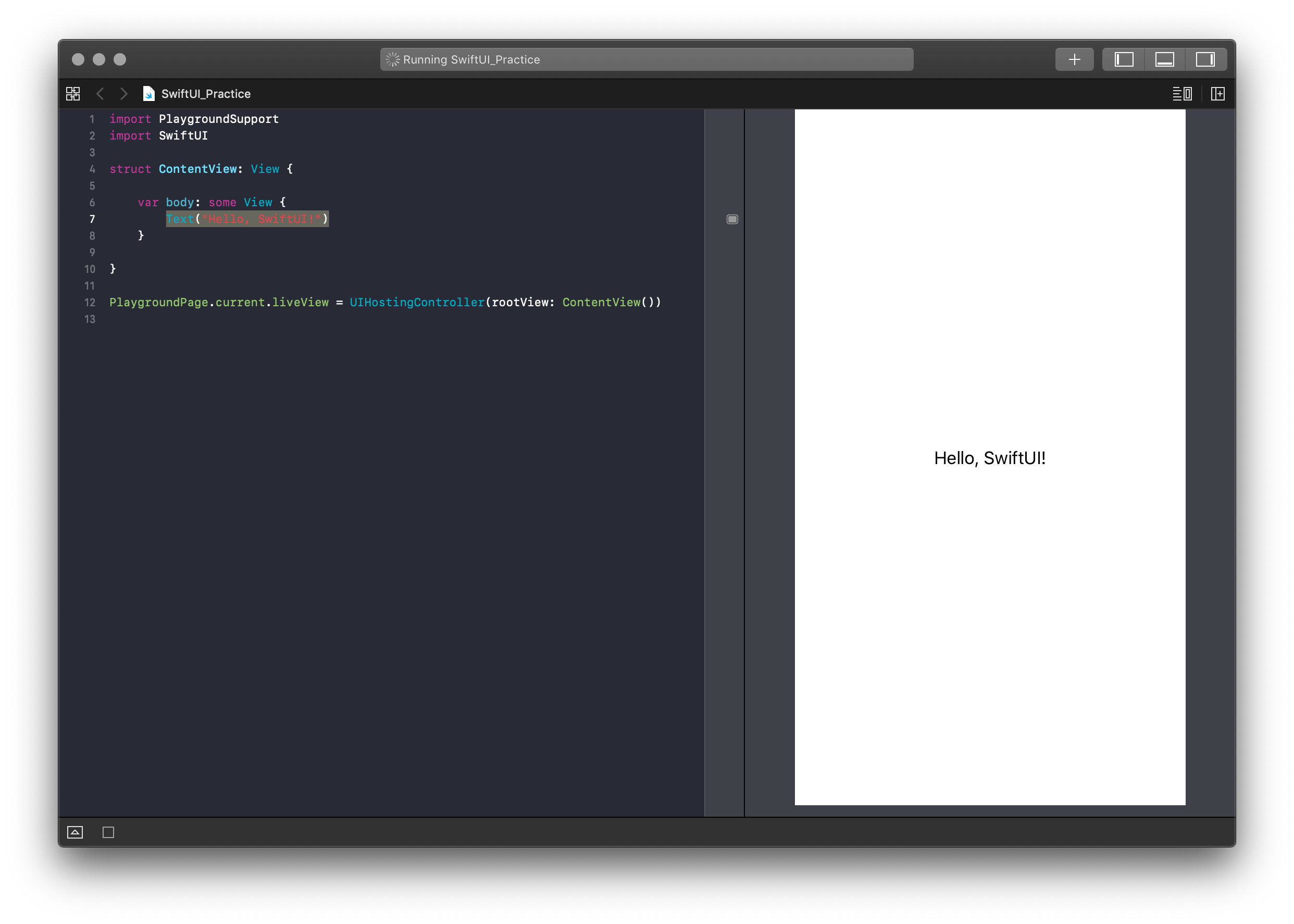 SwiftUI in Xcode Playground